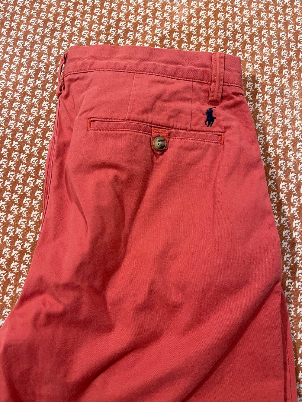 Ralph Lauren Coral-Red Cotton Chino Pants - Men's